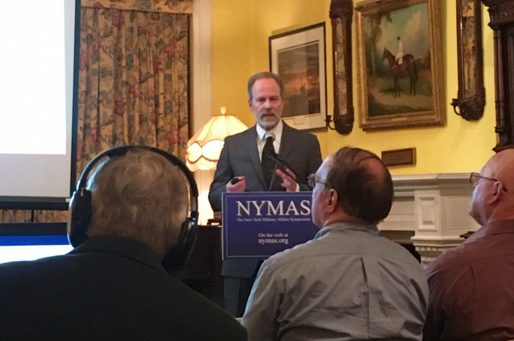 Eric F. Frazier speaks at the New York Military Affairs Symposium May 5, 2017