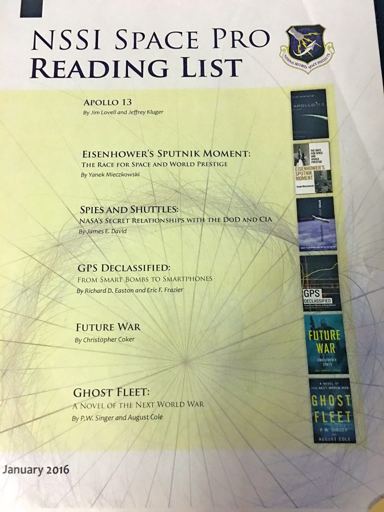 GPS Declassified is one of six titles chosen for the 2016 Space Professionals Reading List by NSSI